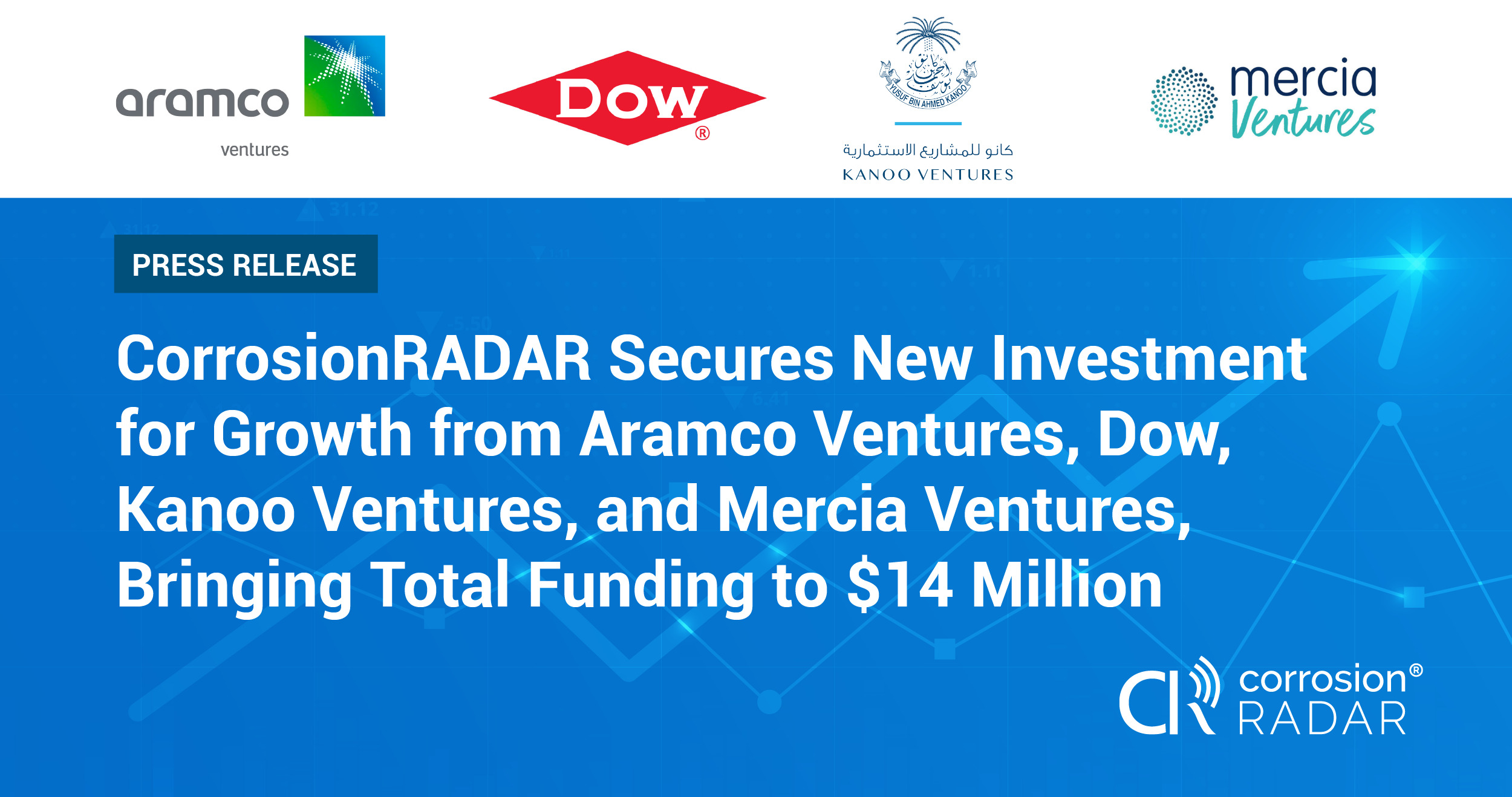 CorrosionRADAR Secures New Investment for Growth from Aramco Ventures, Dow, Kanoo Ventures, and Mercia Ventures, Bringing Total Funding to $14 Million